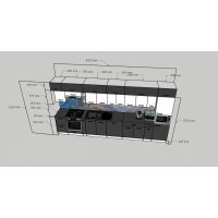 Bucatarie BIGMAR 420 Alb / Decor Alb/Gri -comanda Doina